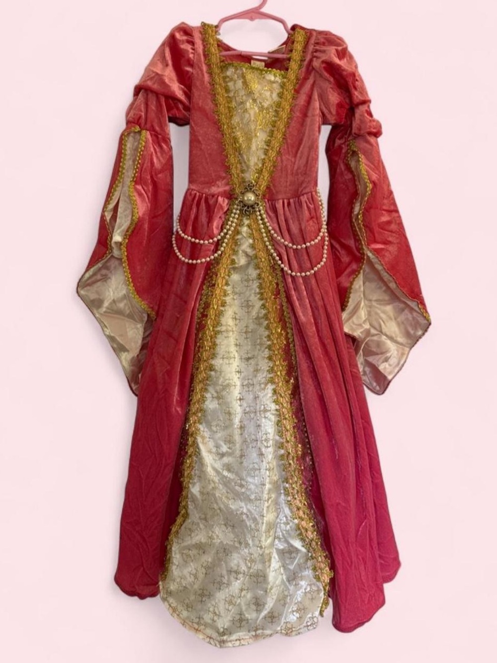 Pink and Gold Renaissance Style Princess Costume Gown
